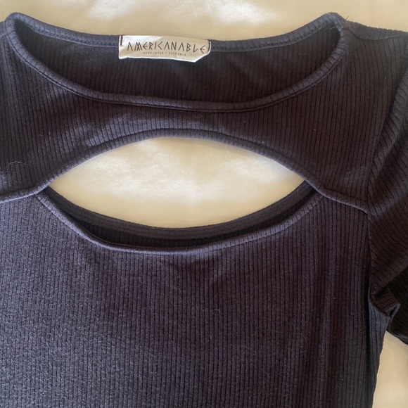 Black Cut out Sexy Top - Picture 3 of 7